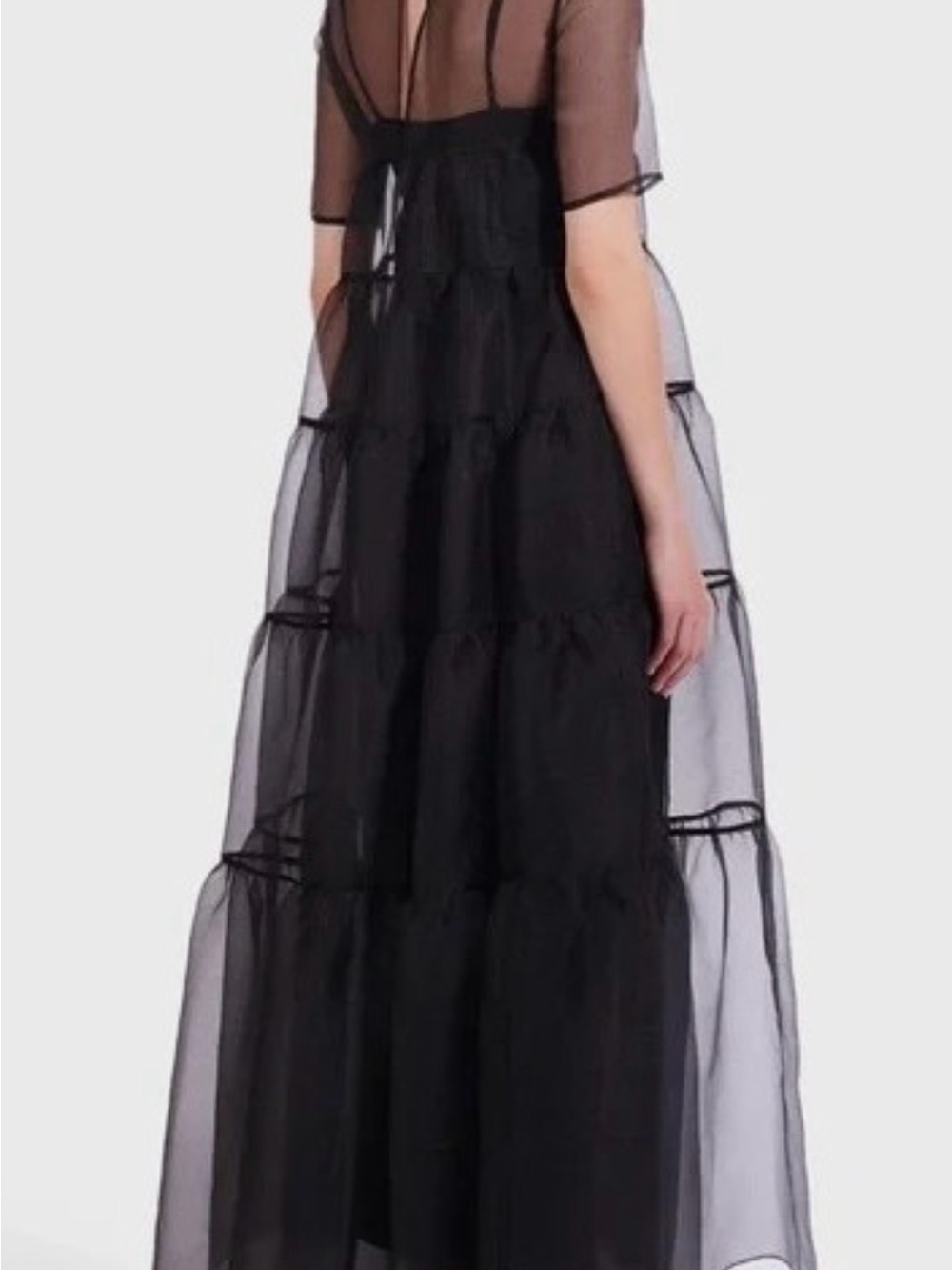 New Staud Hyacinth Sheer Organza Dress in Black Size XL - Picture 3 of 3